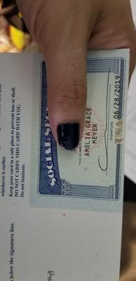 My new social security card with my new name on it!
